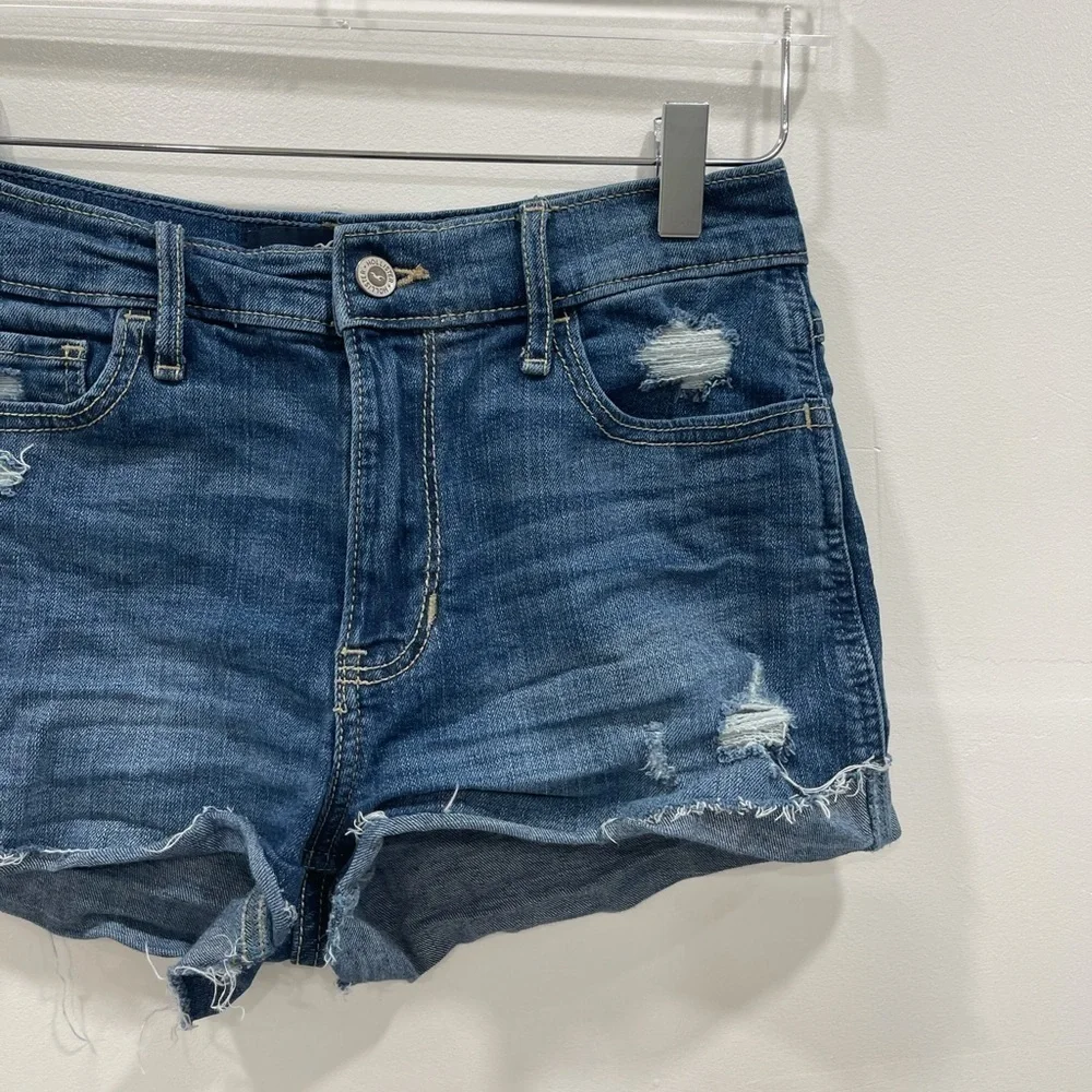 Hollister High Rise Short Short Denim Distressed